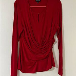 Red Blouse with Ruching